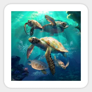 Sea Turtle Playtime Sticker